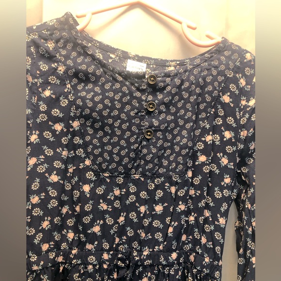 Carter’s Kid long sleeve floral ruffled hem poplin dress, size 5 and 6/6X - Picture 6 of 14